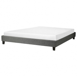 Beliani-ROANNE-Tweepersoonsbed-Grijs-180x200cm-Polyester