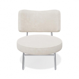 Ecruribfluwelenfauteuil