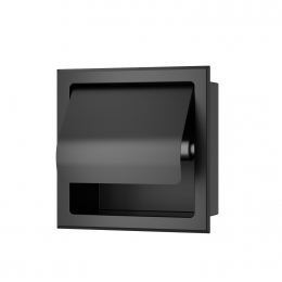 ToiletrolhouderInbouwWiesbadenRockoMetKlepMatZwart