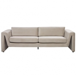 Beliani-MAUNU-Driezitsbank-Taupe-Fluweel