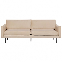 Beliani-VINTERBRO-Driezitsbank-Beige-Fluweel