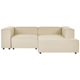 Beliani-APRICA-Tweezitsbank-Beige-Linkerzijde-Linnen