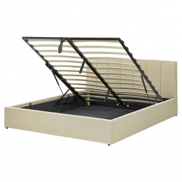 Beliani-DREUX-Bedmetopbergruimte-Beige-160x200cm-Polyester