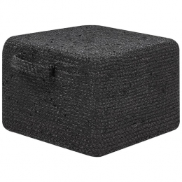 Beliani-DHADAR-Poef-Zwart-Jute