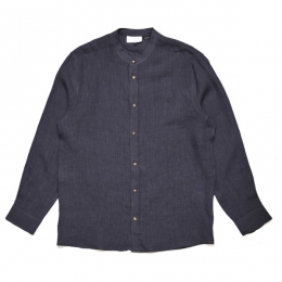 Mazine-StandCollarLinenShirt-OverhemdmaatMgrijs