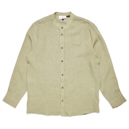 Mazine-StandCollarLinenShirt-OverhemdmaatSbeige