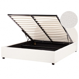 Beliani-VAUCLUSE-Bedmetopbergruimte-Gebrokenwit-160x200cm-Boucl