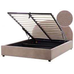 Beliani-VAUCLUSE-Bedmetopbergruimte-Taupe-160x200cm-Boucl