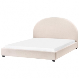 Beliani-VAUCLUSE-Tweepersoonsbed-Lichtbeige-160x200cm-Polyester