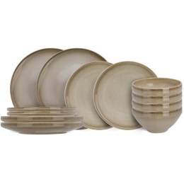 CosyTrendyServiessetConico-12-delig4personen-4dinerborden4dessertbordenen4kommen