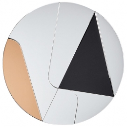 Beliani-TROUVILLE-Wandspiegel-GoudZwart-80cm-Glas