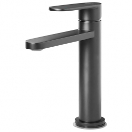 Beliani-COLHUE-Enkelewastafelkraan-Zwart-18cm-Messing