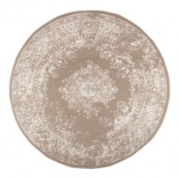 Interieur05RondVintageVloerkleedKeshantaupeBruin-160cm