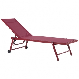 Beliani-PORTOFINO-Strandstoel-Rood-Aluminium