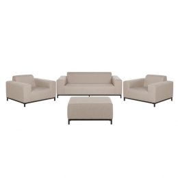 Beliani-ROVIGO-Loungesetvoor5-BeigeZwart-Polyester