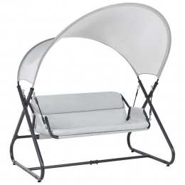 Beliani-SOLAGNA-Schommelbank3-zits-Lichtgrijs-Staal