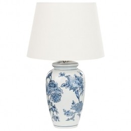 Beliani-BELUSO-Tafellamp-WitBlauw-Porselein
