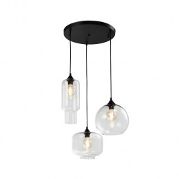 QUVIOHanglampglas3-lichtsrondzwart-QUV5125L-BLACK