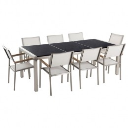 Beliani-GROSSETO-Tuinsetvoor8-Zwart-Graniet