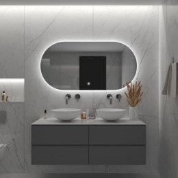 BadkamerspiegelGlissOrion70x120cmHorizontaalLEDInclVerwarming