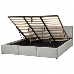 Beliani-BOUSSE-Tweepersoonsboxspring-Lichtgrijs-180x200cm-Fluweel