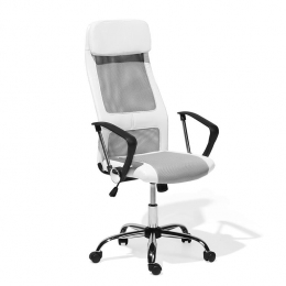 Beliani-PIONEER-Bureaustoel-Wit-Kunstleer