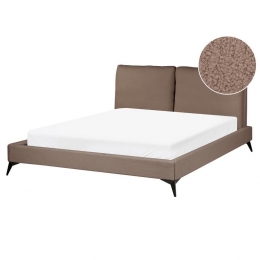 Beliani-MELLE-Tweepersoonsbed-Bruin-160x200cm-Boucl
