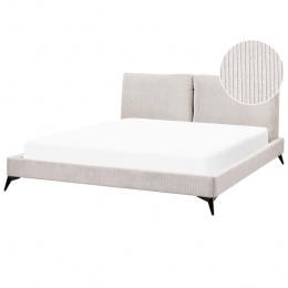 Beliani-MELLE-Tweepersoonsbed-Lichtbeige-180x200cm-Corduroy