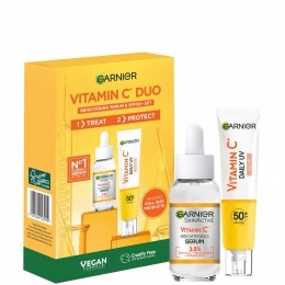 GarnierVitaminCBrighteningSerumGlowUVFluidSPF50FaceDuoSet