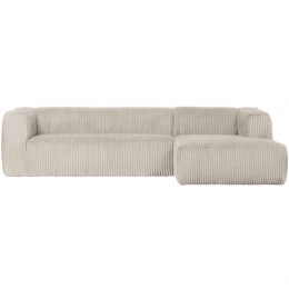 WOOODBeanHoekbankmetChaiseLongueRechts-Ribstof-Naturel