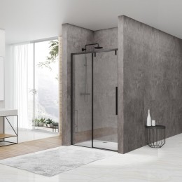 NisdeurVanRijnST06SchuifdeurMetVasteWand120x200cm8mmSoftCloseZwart