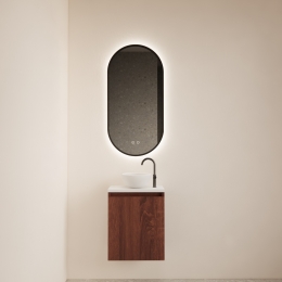 FonteinmeubelBWSMeadow40x50cmChocoEikenInclTopplaatMatWit