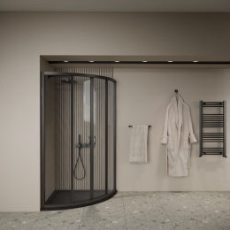 DouchecabineBWSOla80x80x190cmKwartrondSchuifZwart