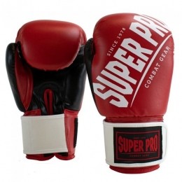 SuperProCombatGearRebelKickBokshandschoenen-RoodZwartWit-8oz