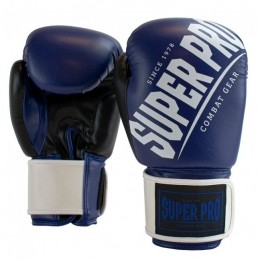 SuperProCombatGearRebelKickBokshandschoenen-BlauwZwartWit-6oz