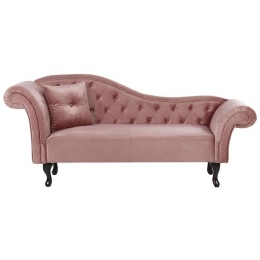 Beliani-LATTES-Chaiselongue-Roze-Linkerzijde-Fluweel