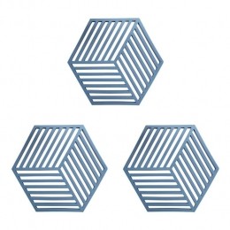 KrumblePannenonderzetterHexagon-Blauw-Setvan3
