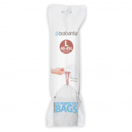PerfectFitafvalzakmettrekbandsluitingcodeL4045liter10stuksrolWhite-Brabantia