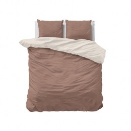 Superieur-Dekbedovertrek-BruinCreme-Eenpersoons