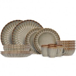 CosyTrendyServiessetAsteraPearl16-delig4personen-4dinerborden4diepeborden4kommenen4mokken