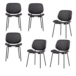 WOOODClassicEetkamerstoelen-Hout-ZwartWalnoot-Setvan6