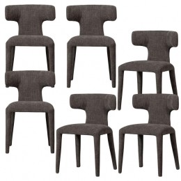 WOOODPermitEetkamerstoelen-Polyester-Espresso-Setvan6