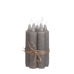 Dinerkaarsenset7stuksH11cmgrijsHortus-Hortus