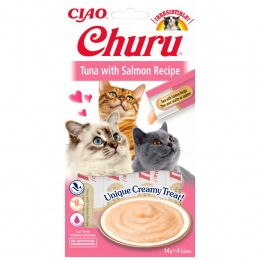 CiaoKattensnackChuruTonijn-Zalm60gr