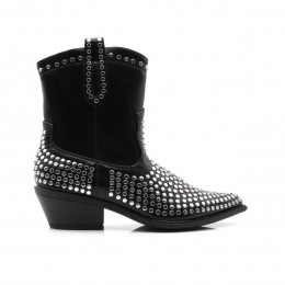 StuddedWesternShortBootZwart