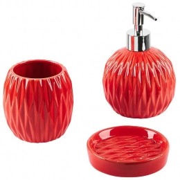 Beliani-BELEM-Badkamerset-Rood-Dolomiet