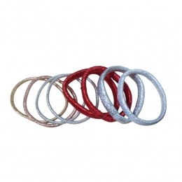 2xHairModeElastiekenGoudZilverenRood8stuks