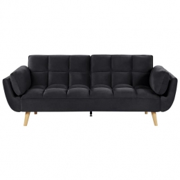 Beliani-ASBY-Slaapbank-Zwart-Fluweel