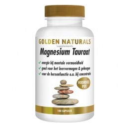 GratisVerzending2xGoldenNaturalsMagnesiumTauraat180vegacapsules