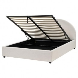 Beliani-VAUCLUSE-Bedmetopbergruimte-Lichtbeige-160x200cm-Polyester